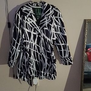 Raincoat black and white raincoat!